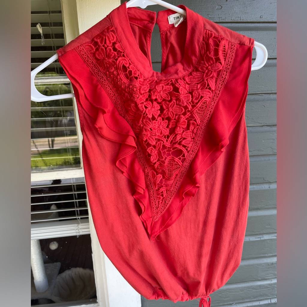 Tiny Brand “Emma Lace Ruffle Tank” - Beautiful Bright Red. Size Small.